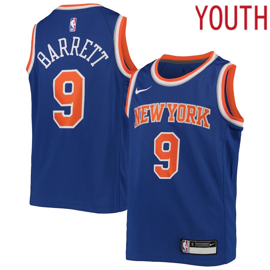 Youth New York Knicks #9 RJ Barrett Nike Royal Swingman NBA Jersey